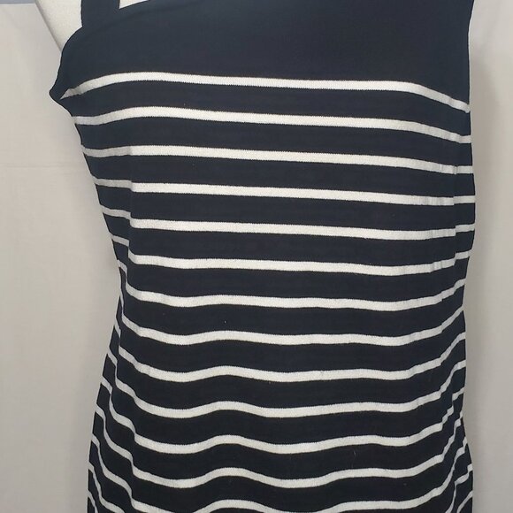 NWT Black and White August Silk One Shoulder Top Size XL - Picture 3 of 7